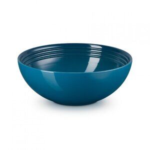 Le Creuset Stoneware Vancouver Serving Bowl 2 3/8 qt 9 3/8 in Deep Teal Blue NEW